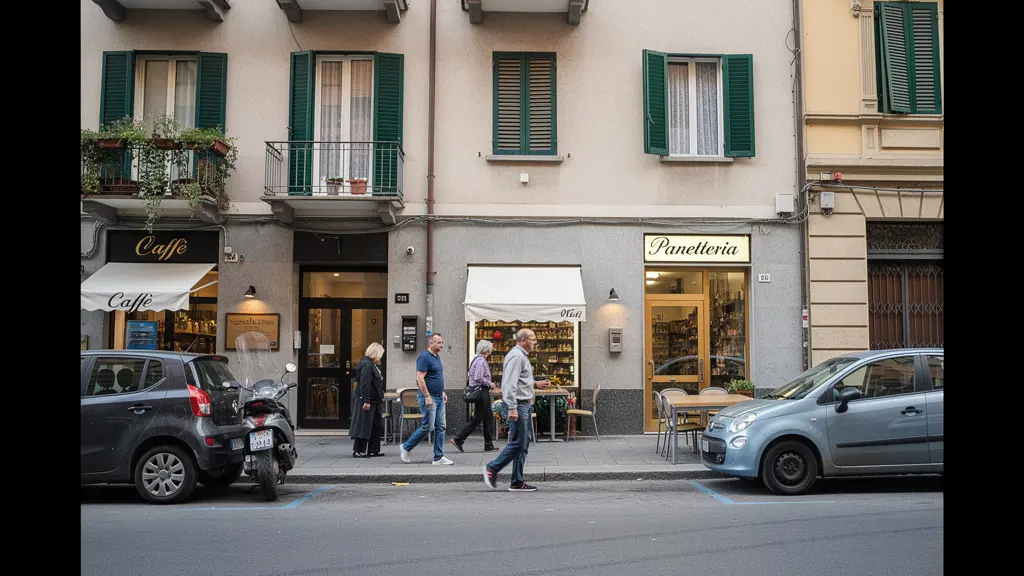 Quartiere residenziale di Milano con negozi e caffè, zone accessibili mercato immobiliare