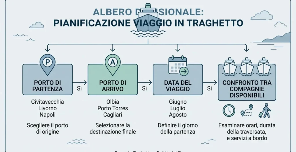 Albero decisionale per scegliere una compagnia di traghetti per le Baleari Albero decisionale per scegliere una compagnia di traghetti per le Baleari