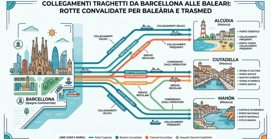 Confronto delle compagnie da verificare da Barcellona verso Minorca e Alcúdia Confronto delle compagnie da verificare da Barcellona verso Minorca e Alcúdia